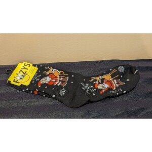 Foozys Christmas Socks With Santa & Reindeer Design Women's Size 9-11